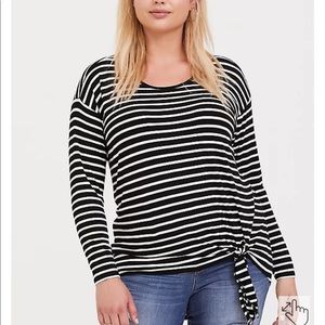 Torrid Super Soft Striped Tie Shirt